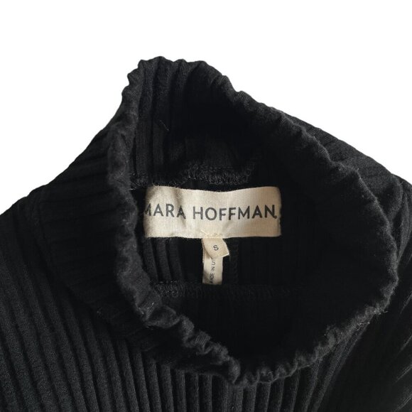 Mara Hoffman Flo Ribbed Midi Dress Size S Black Tie Front - Picture 6 of 8